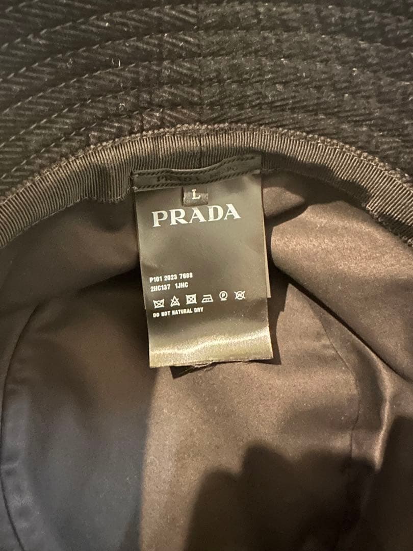 ▫️PRADA ブラック コーデュロイバケットハット Lサイズ▫️