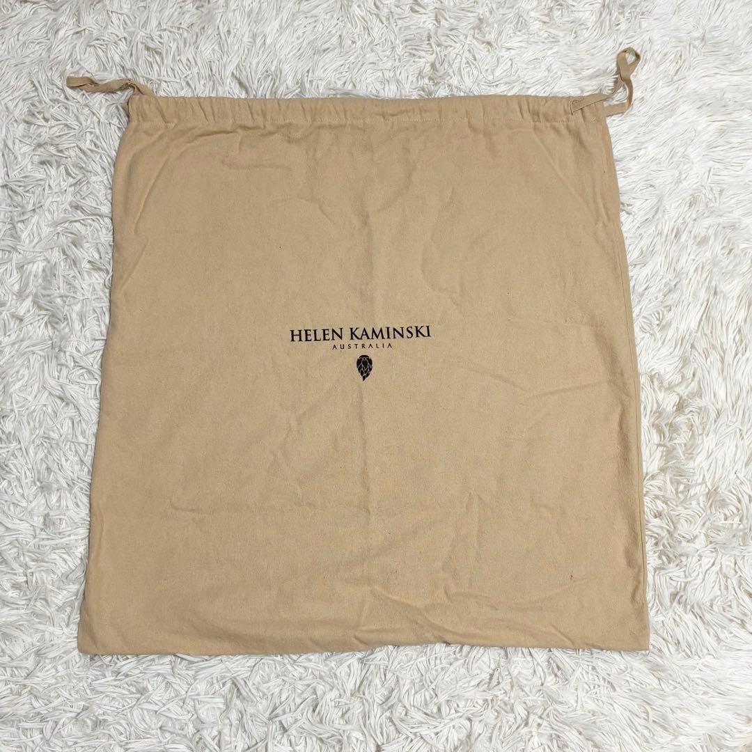 美品 収納袋付き ヘレンカミンスキー ラフィア カゴバッグ ポンポン 本革