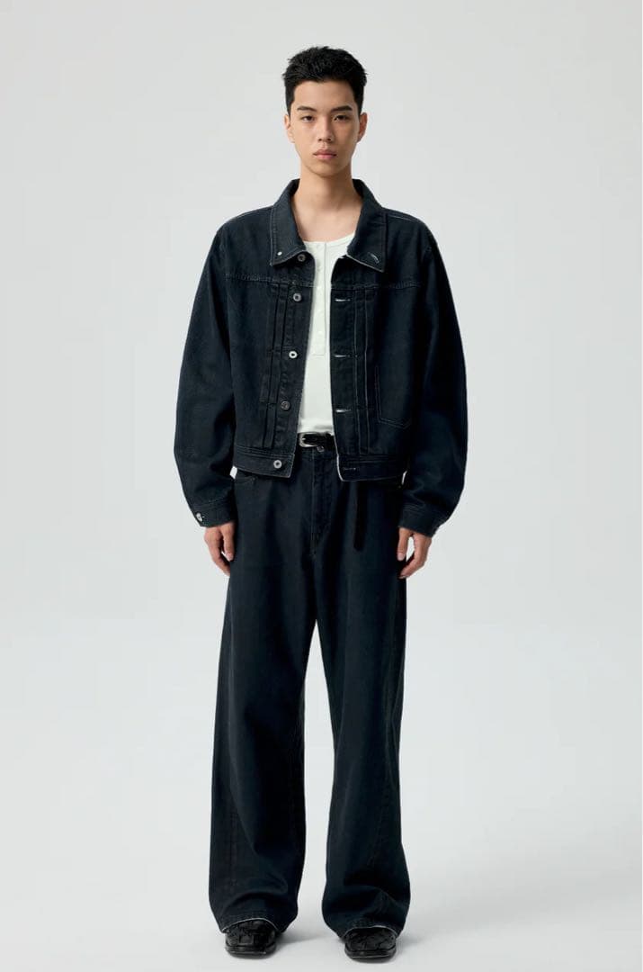 ジャケット・アウター SIMPLE PROJECT PU-COATED DENIM JACKET