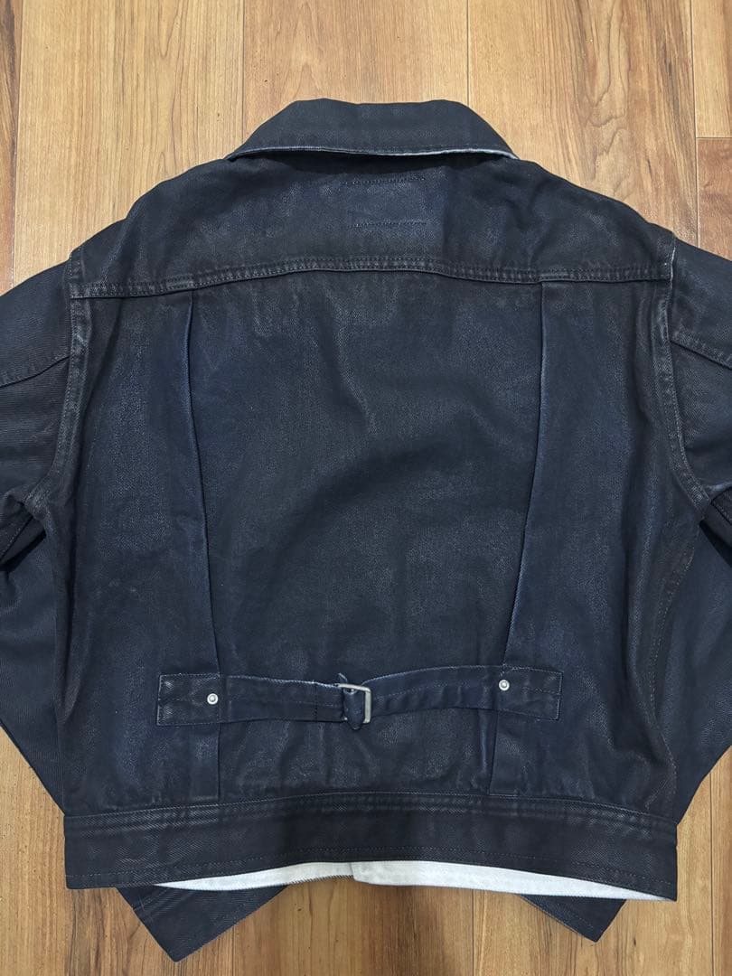 ジャケット・アウター SIMPLE PROJECT PU-COATED DENIM JACKET