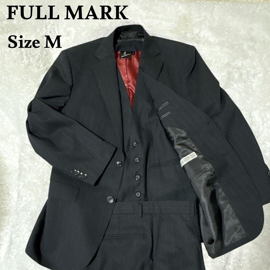 【美品】FULL MARK フルマーク 3ピース 黒 ストライプ Lサイズ
