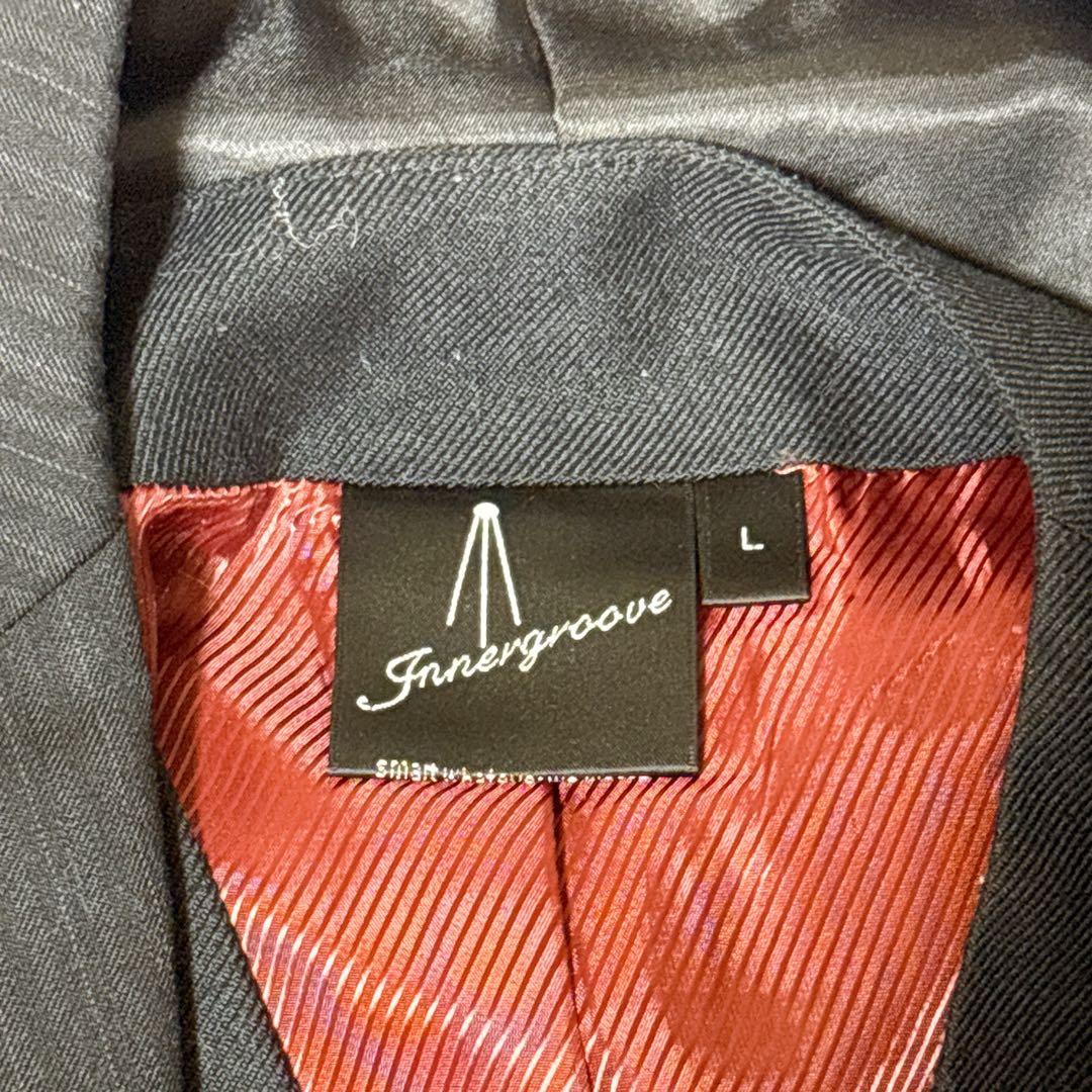 【美品】FULL MARK フルマーク 3ピース 黒 ストライプ Lサイズ