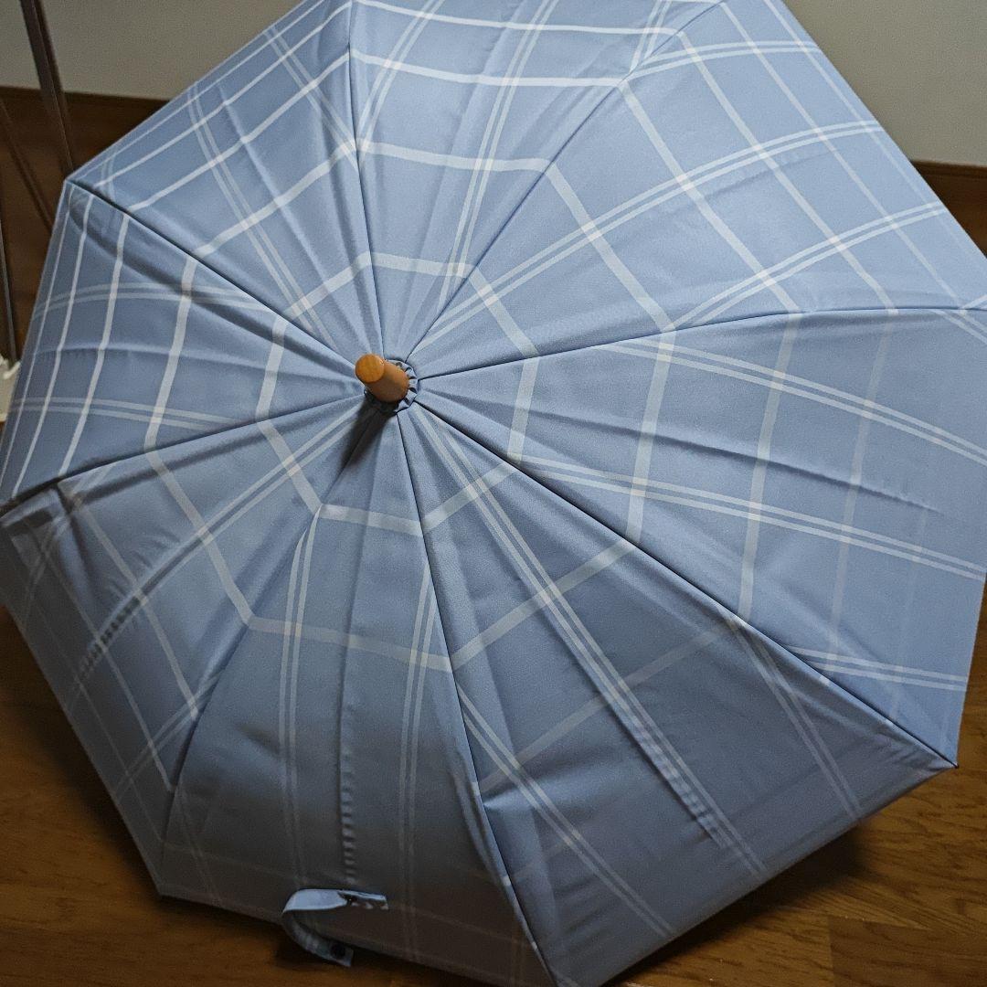 【新品未使用】サンバリア100 長傘Sサイズ ブルー チェック