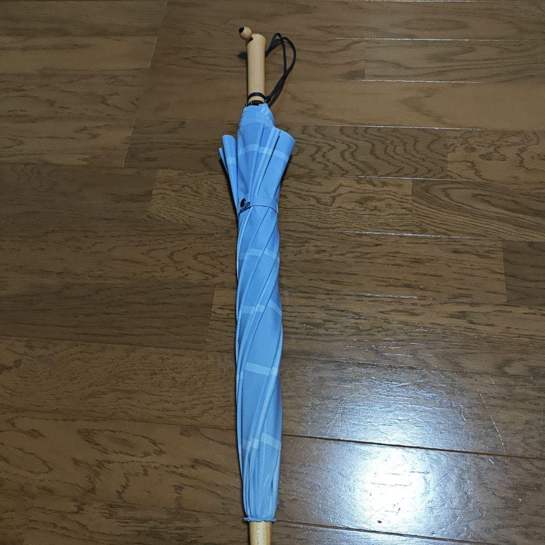 【新品未使用】サンバリア100 長傘Sサイズ ブルー チェック