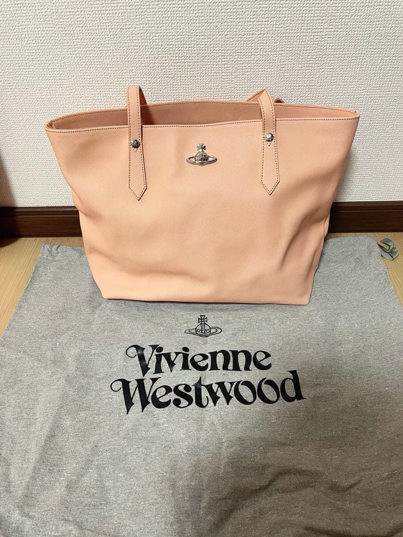 ヴィヴィアンウエストウッド トートバッグ レザー オーブ ピンク A4可