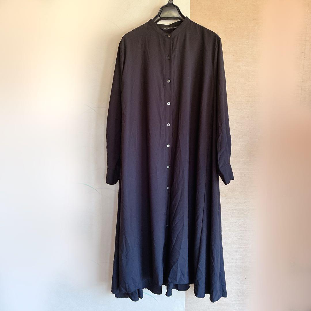 mizuiroind ロングフレアシャツワンピースT/R