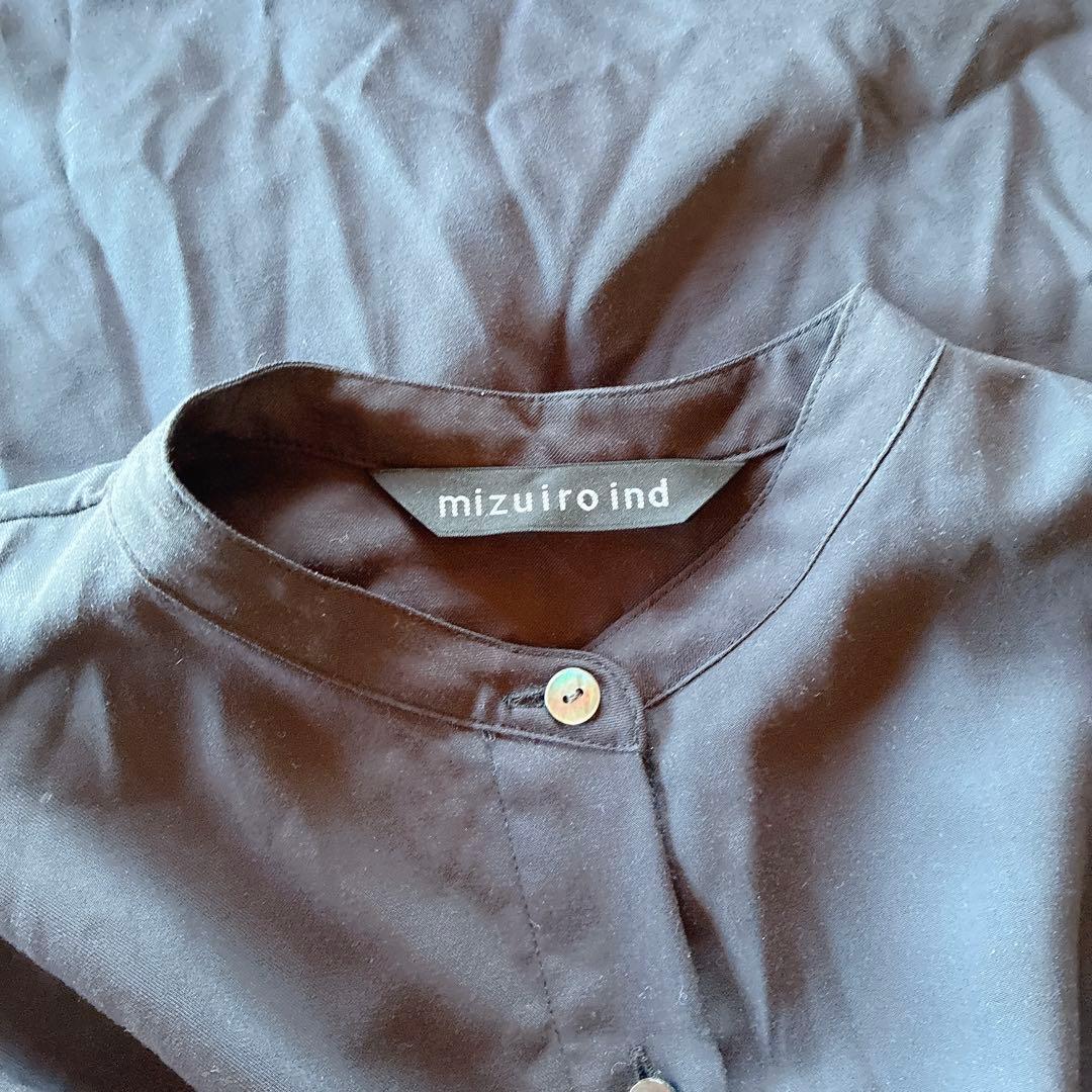 mizuiroind ロングフレアシャツワンピースT/R