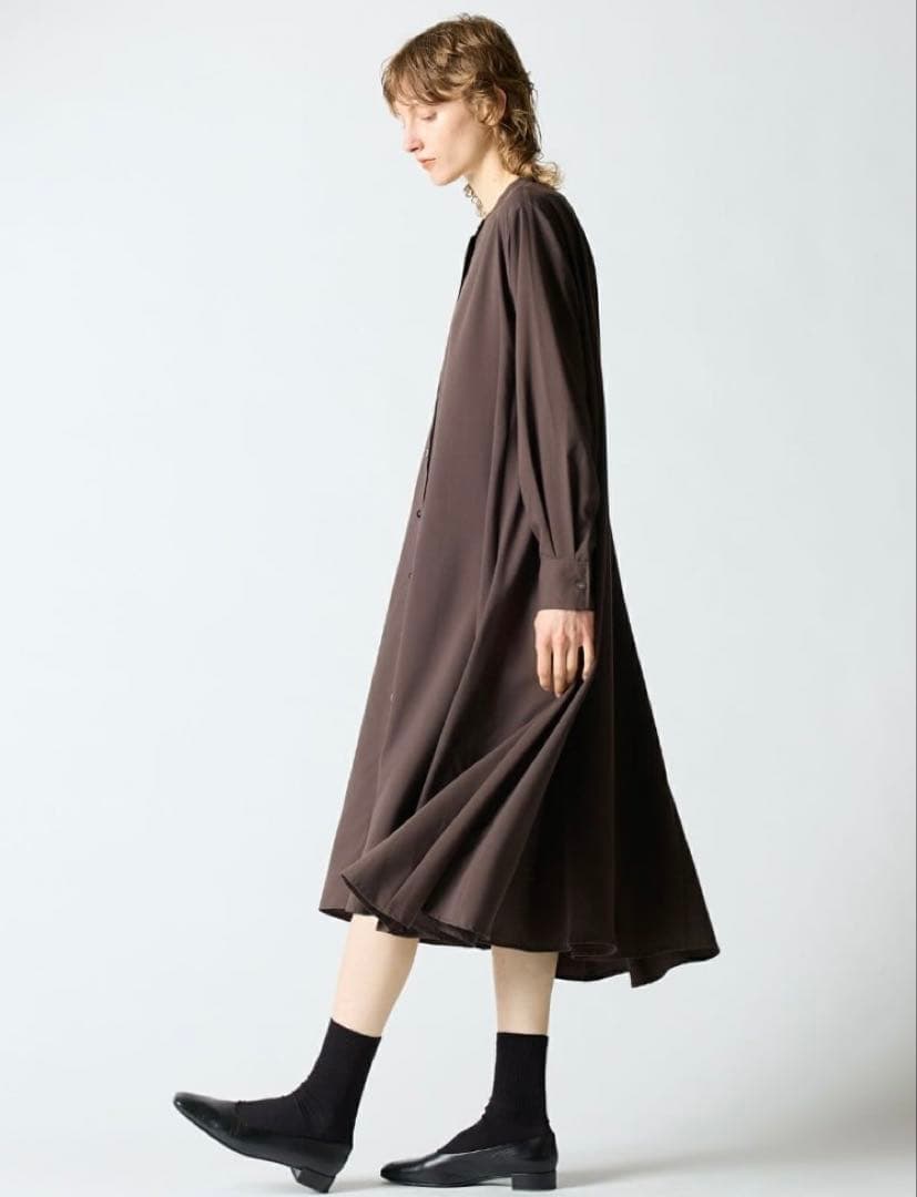 mizuiroind ロングフレアシャツワンピースT/R