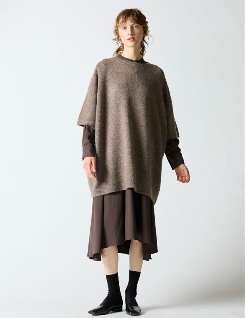 mizuiroind ロングフレアシャツワンピースT/R