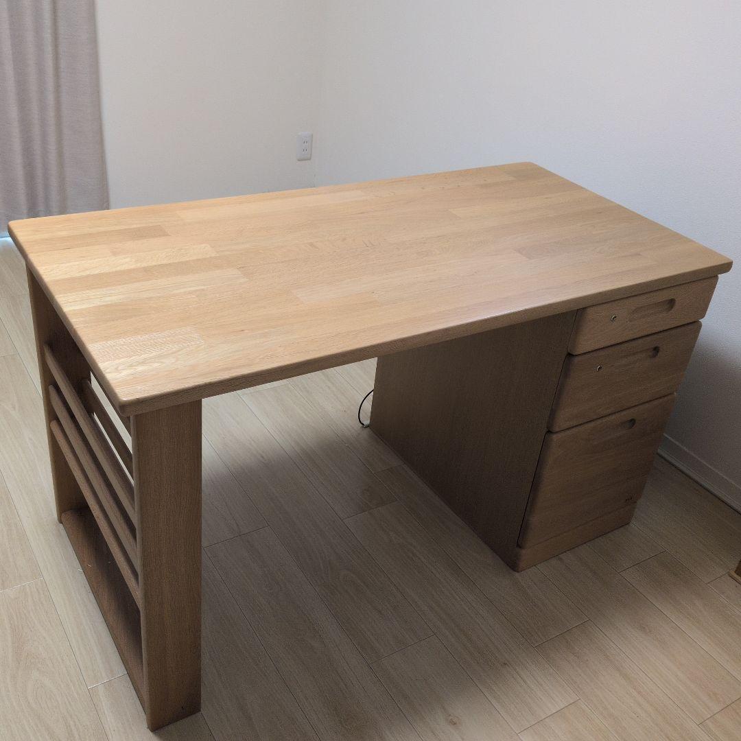 【マルコメ】浜本工芸　書斎机　オーク無垢天板