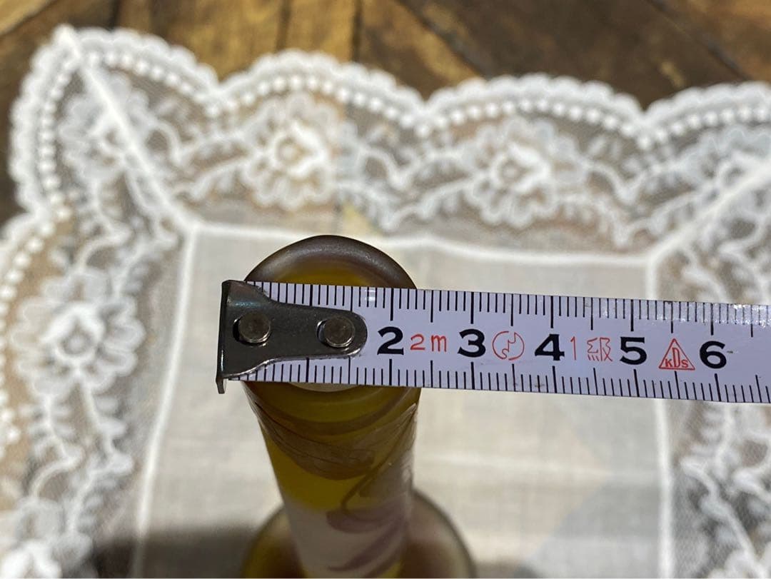 エミール•ガレ 一輪挿し 美術品 ホクシャ文 鶴首型 花瓶 アンティーク