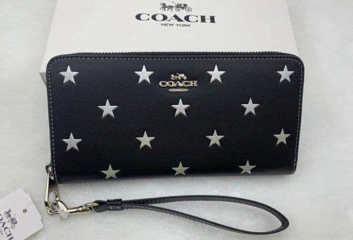 新品未使用コーチ長財布スター星プリントブラックレディースメンズ送料無料即日発送