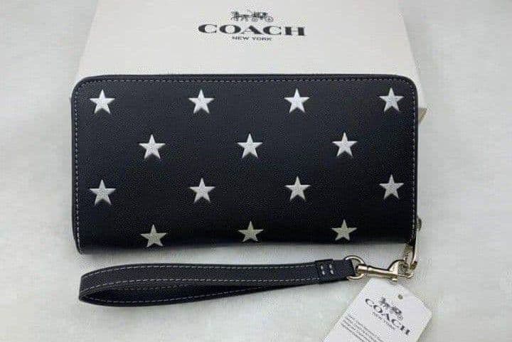 新品未使用コーチ長財布スター星プリントブラックレディースメンズ送料無料即日発送
