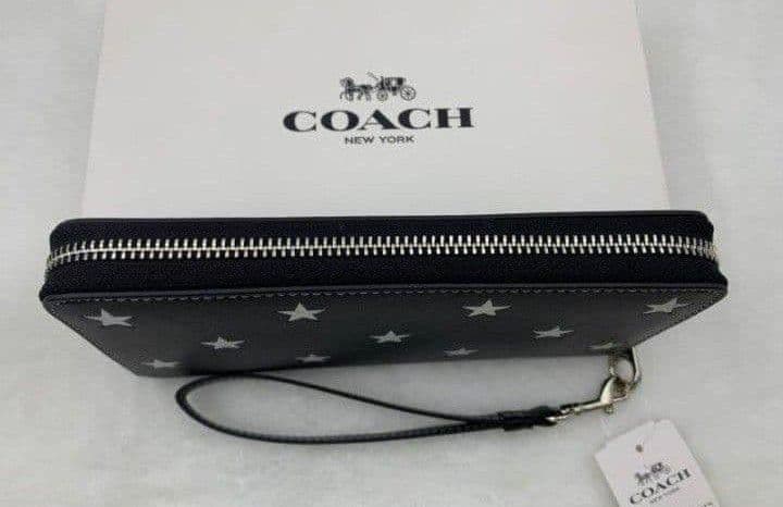 新品未使用コーチ長財布スター星プリントブラックレディースメンズ送料無料即日発送