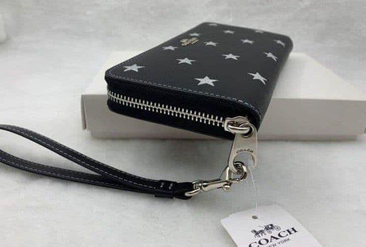 新品未使用コーチ長財布スター星プリントブラックレディースメンズ送料無料即日発送