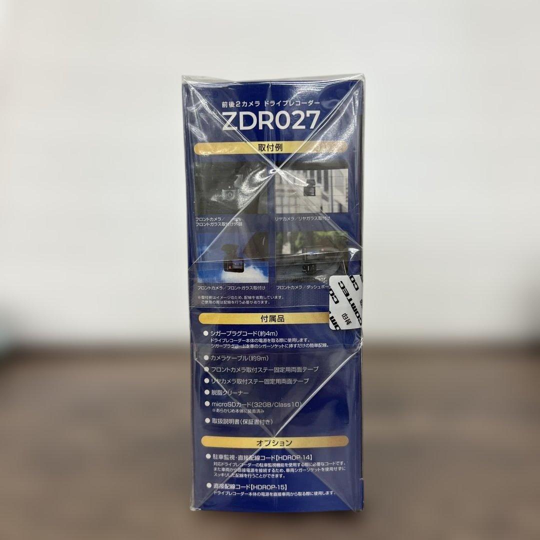 261283 コムテック ドライブレコーダー ZDR027 前後2カメラ