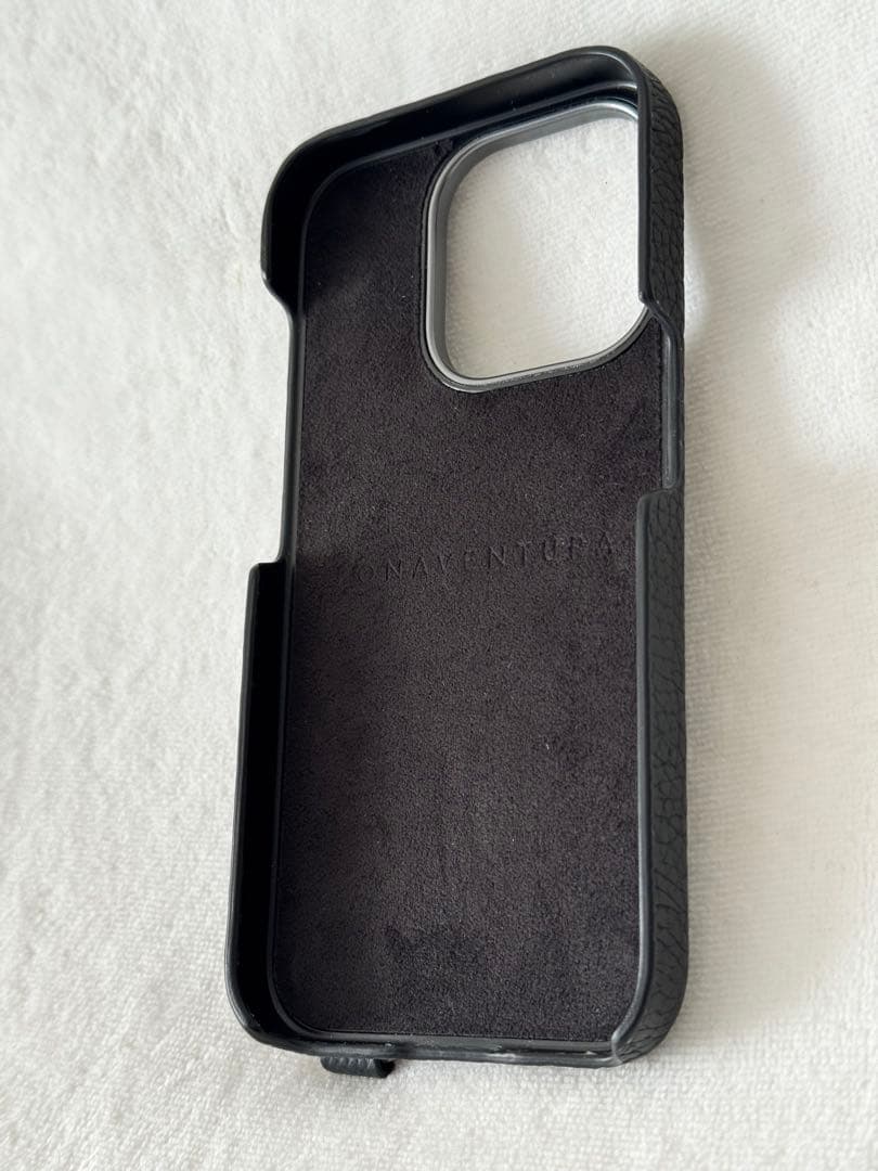 美品 ボナベンチュラ iPhone 15 Pro用レザーケース ブラック