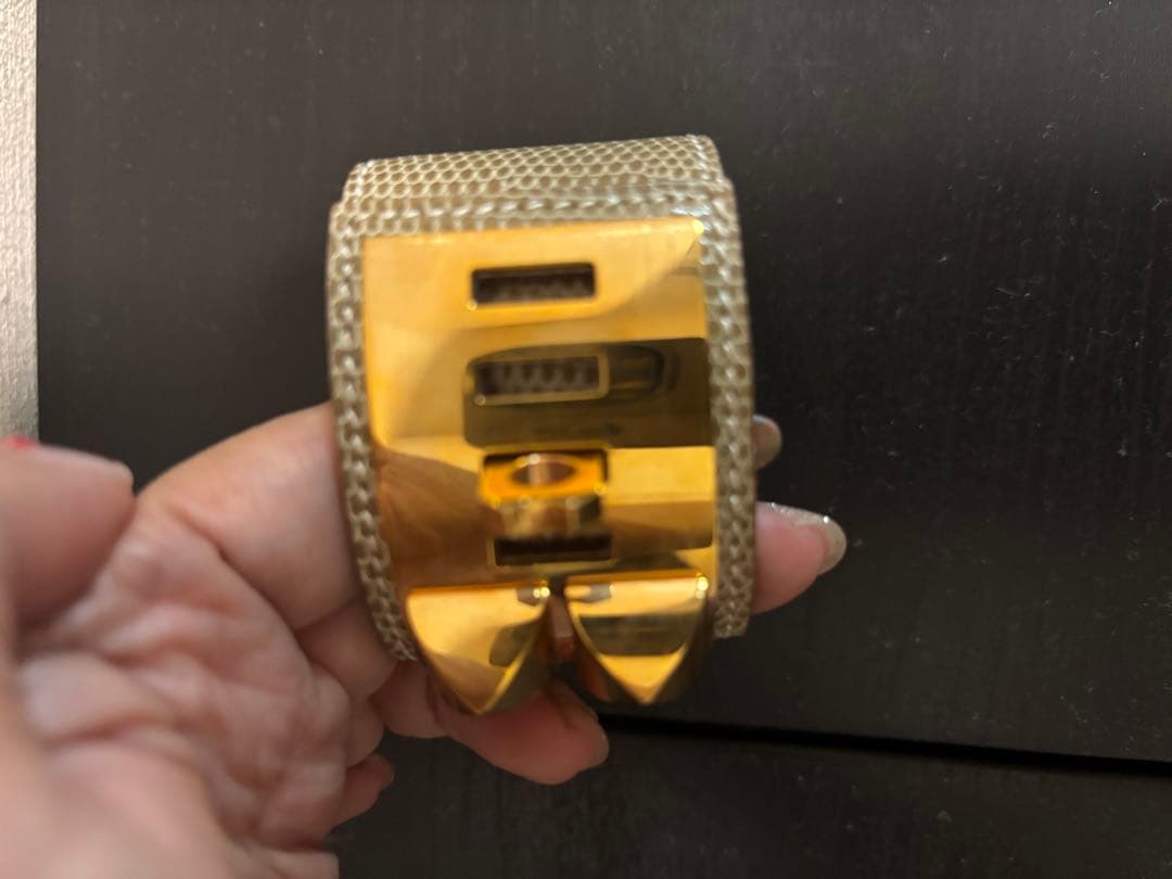 匿名エルメス コリエドシアン ブレスレット バングル リザード エキゾチック希少