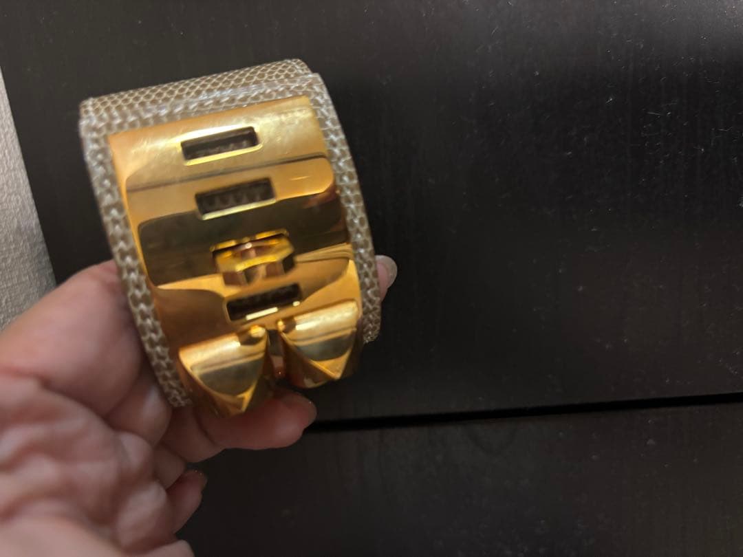 匿名エルメス コリエドシアン ブレスレット バングル リザード エキゾチック希少