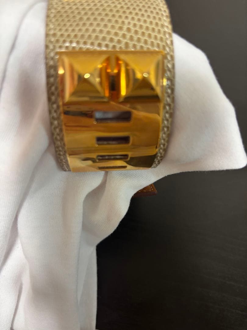 匿名エルメス コリエドシアン ブレスレット バングル リザード エキゾチック希少