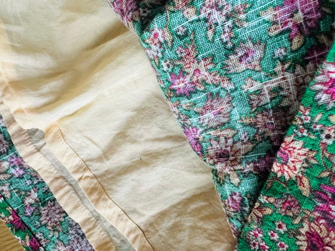 Bonjour diary ボンジュールダイアリー グリーン　花柄ブラウス