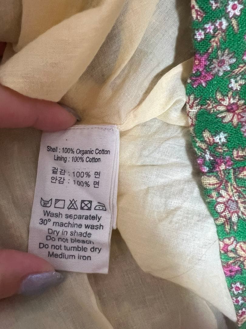 Bonjour diary ボンジュールダイアリー グリーン　花柄ブラウス