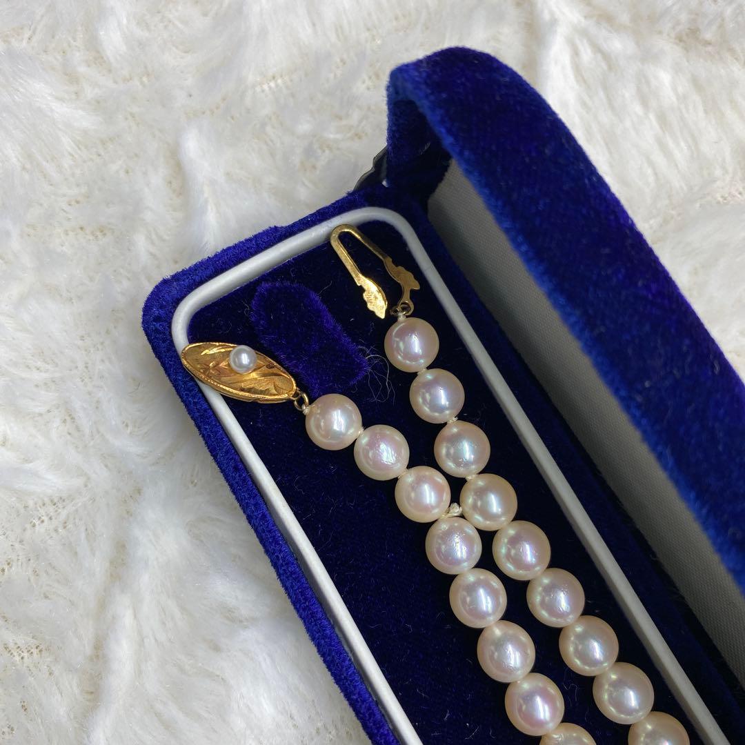 真珠 ネックレス 金留め具