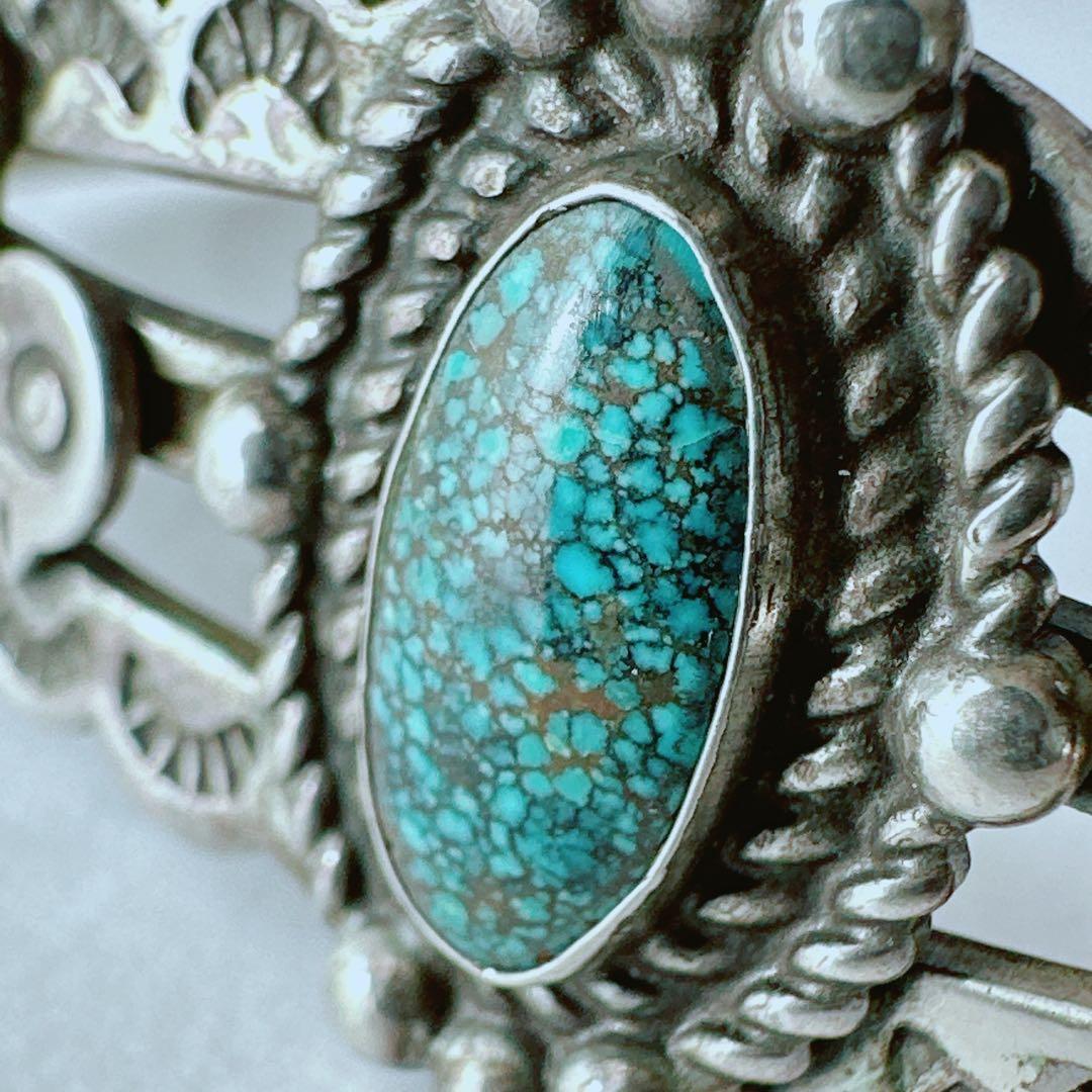 【J739】ヴィンテージ　ナバホ　ターコイズ　バングル　ヴィンテージ