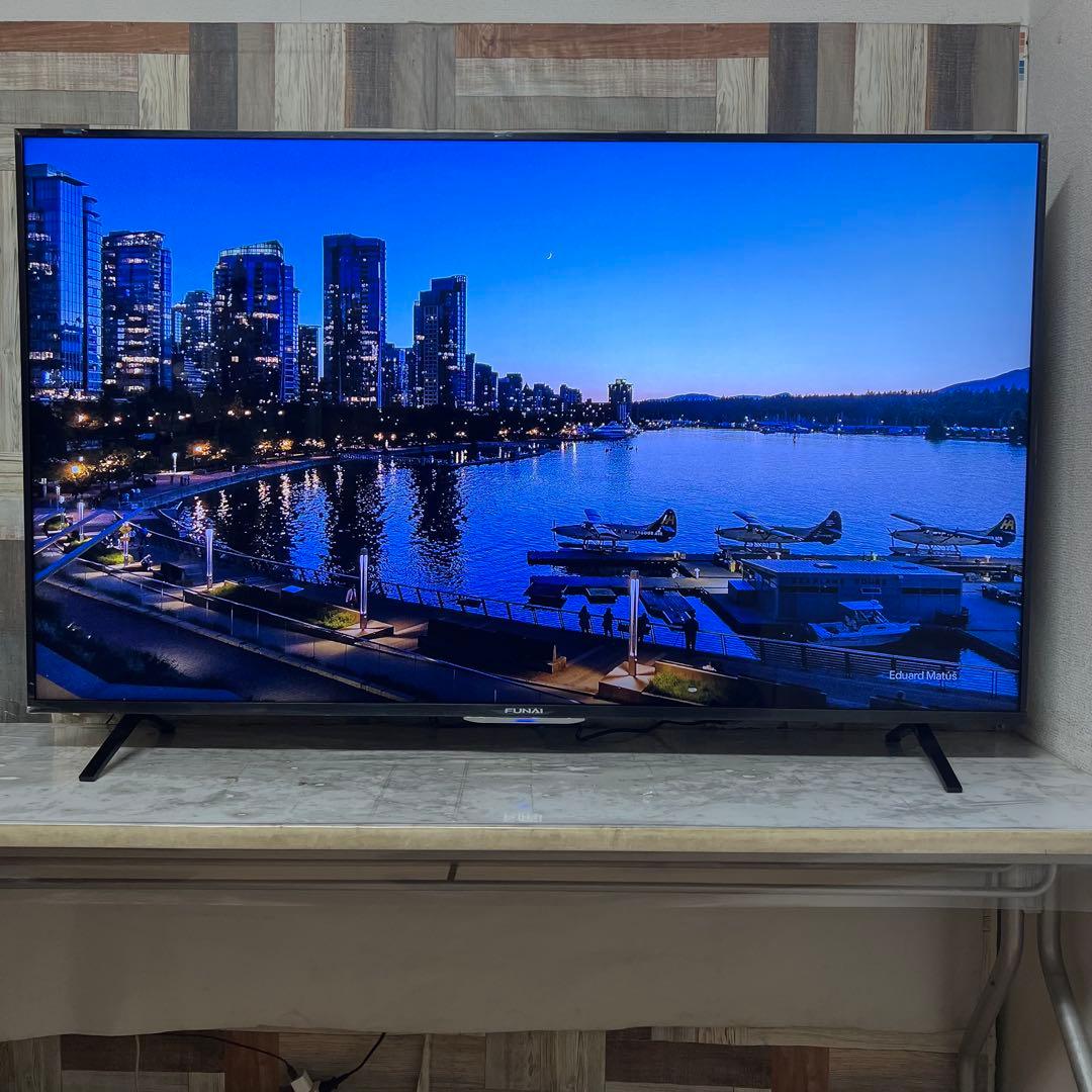 即日受渡❣️全国送料込展示見本品フナイ65型4KTV録画機能内蔵Wチューナ搭載