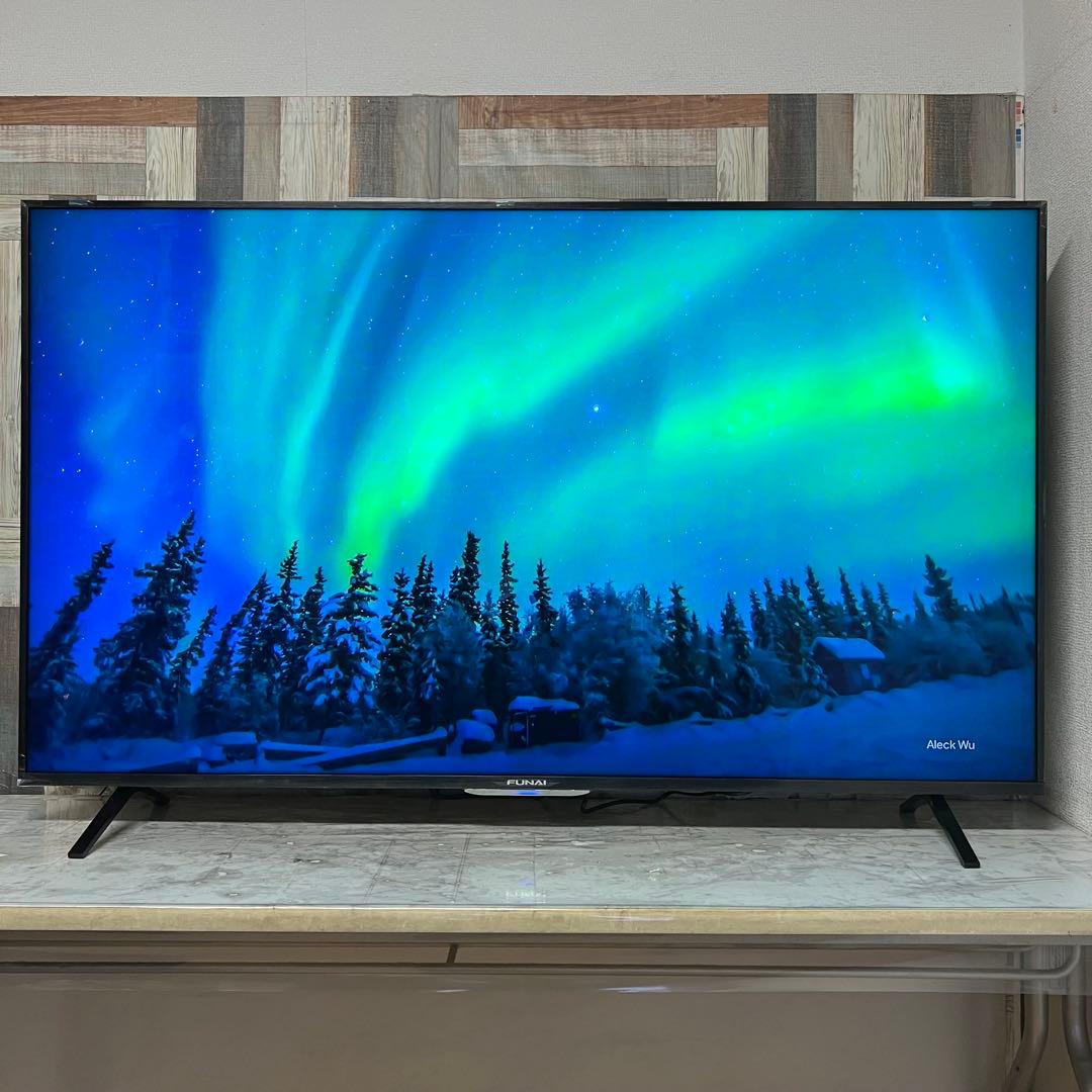即日受渡❣️全国送料込展示見本品フナイ65型4KTV録画機能内蔵Wチューナ搭載