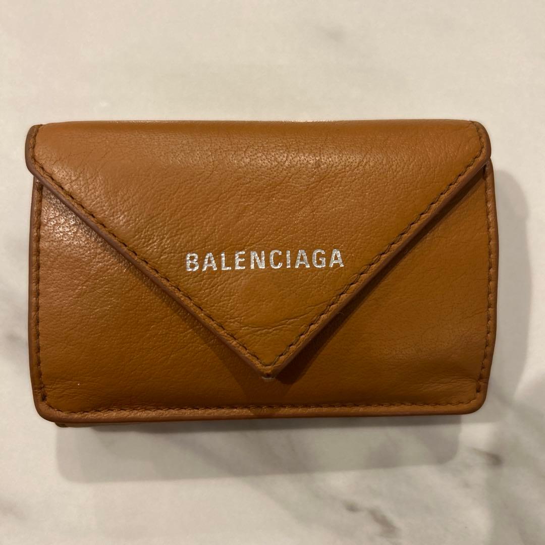 BALENCIAGA 三つ折り財布　バレンシアガ　ブラウン