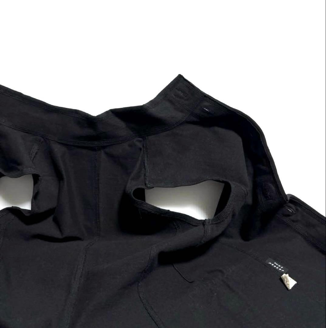 JURGEN LEHLヨーガンレール　スウェットベスト 切りっぱなし　染め黒　綿