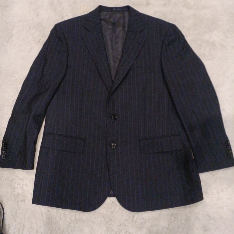 美品✨REGALリーガル ネイビー ストライプ ビジネススーツ フォーマルBE5