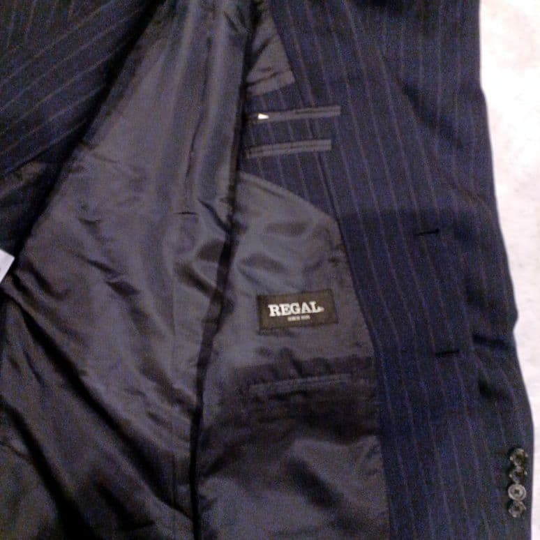 美品✨REGALリーガル ネイビー ストライプ ビジネススーツ フォーマルBE5