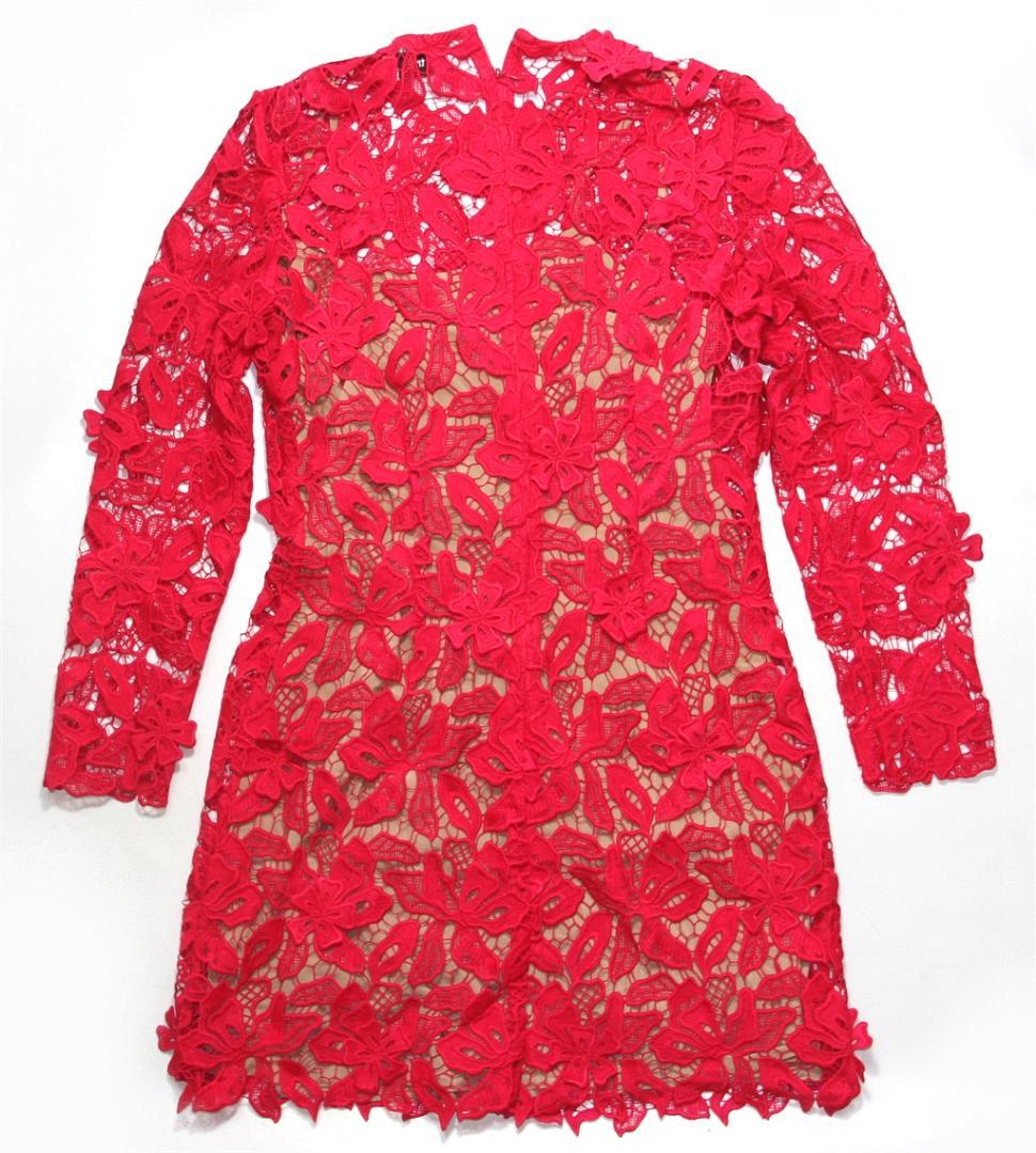 M*G様 セルフポートレイト ワンピース レース 赤 UK8 未使用 Lily
