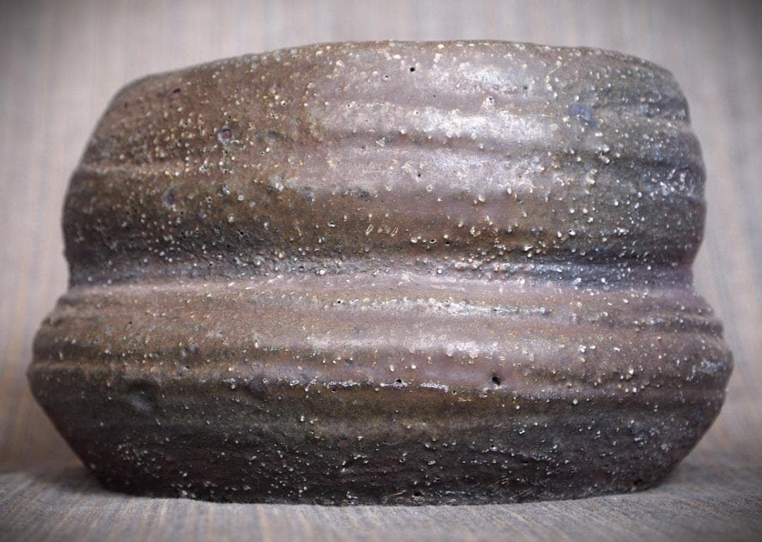 希少作★小山日出男★伊部手《窯変》建水★黄胡麻★花器にもお勧め