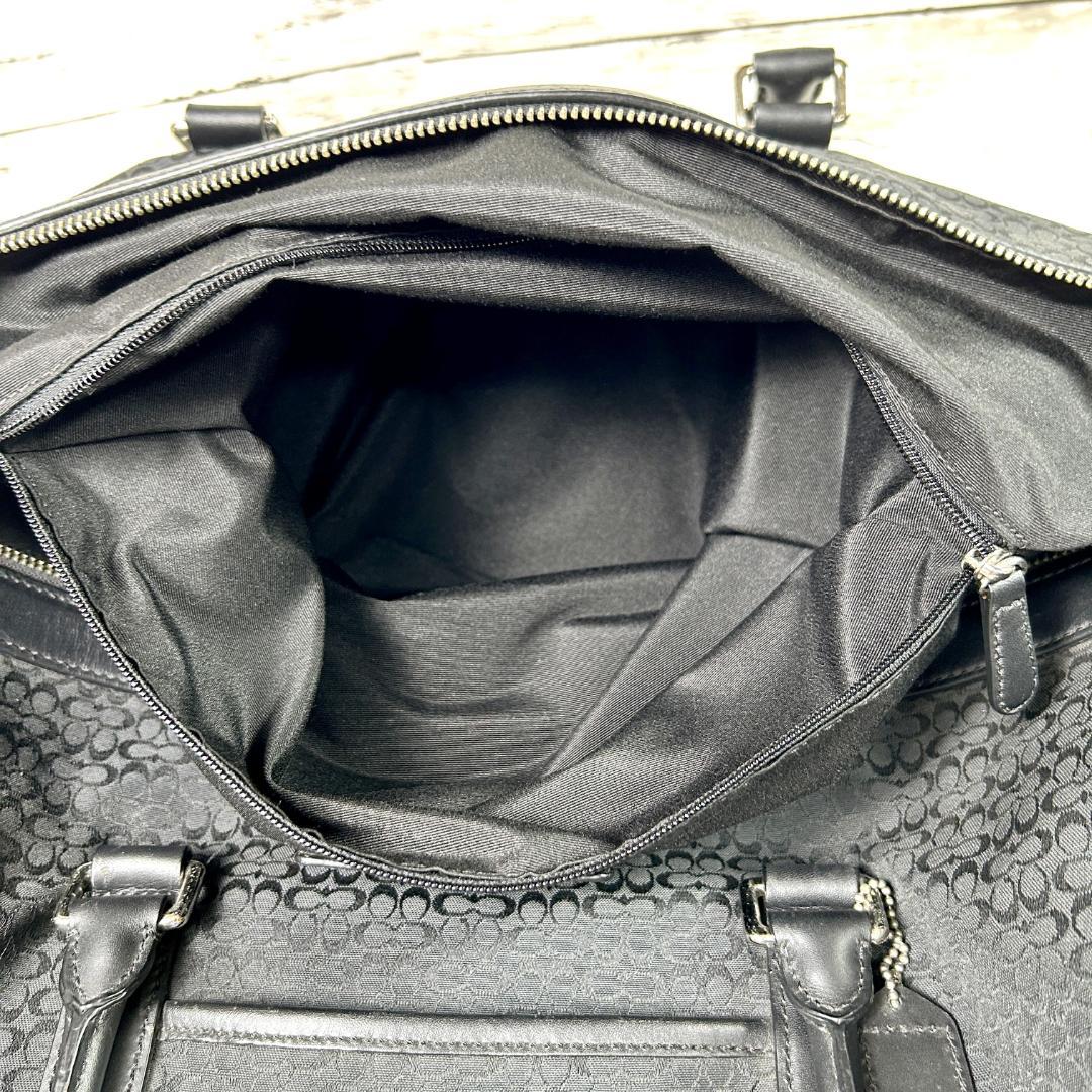 【美品】コーチ ボストンバッグ キャンバス 大容量 シグネチャー F77013