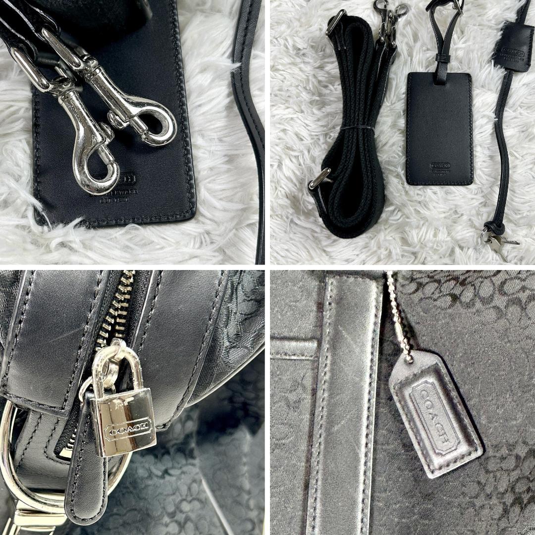 【美品】コーチ ボストンバッグ キャンバス 大容量 シグネチャー F77013