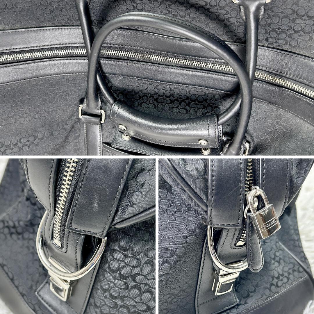 【美品】コーチ ボストンバッグ キャンバス 大容量 シグネチャー F77013