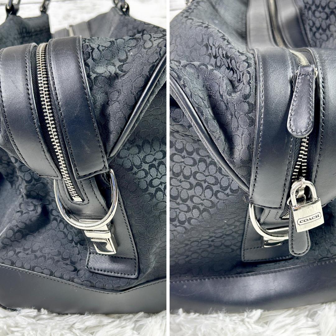 【美品】コーチ ボストンバッグ キャンバス 大容量 シグネチャー F77013