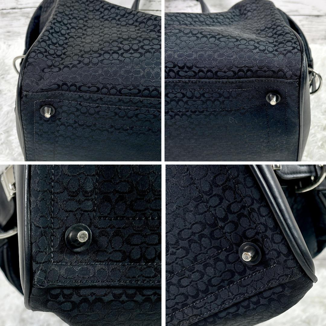 【美品】コーチ ボストンバッグ キャンバス 大容量 シグネチャー F77013