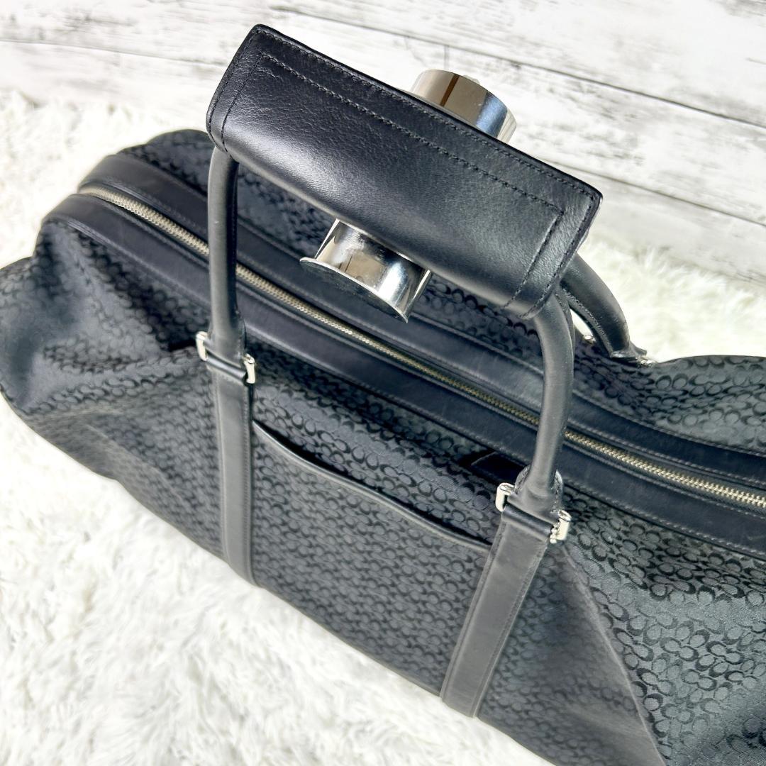 【美品】コーチ ボストンバッグ キャンバス 大容量 シグネチャー F77013