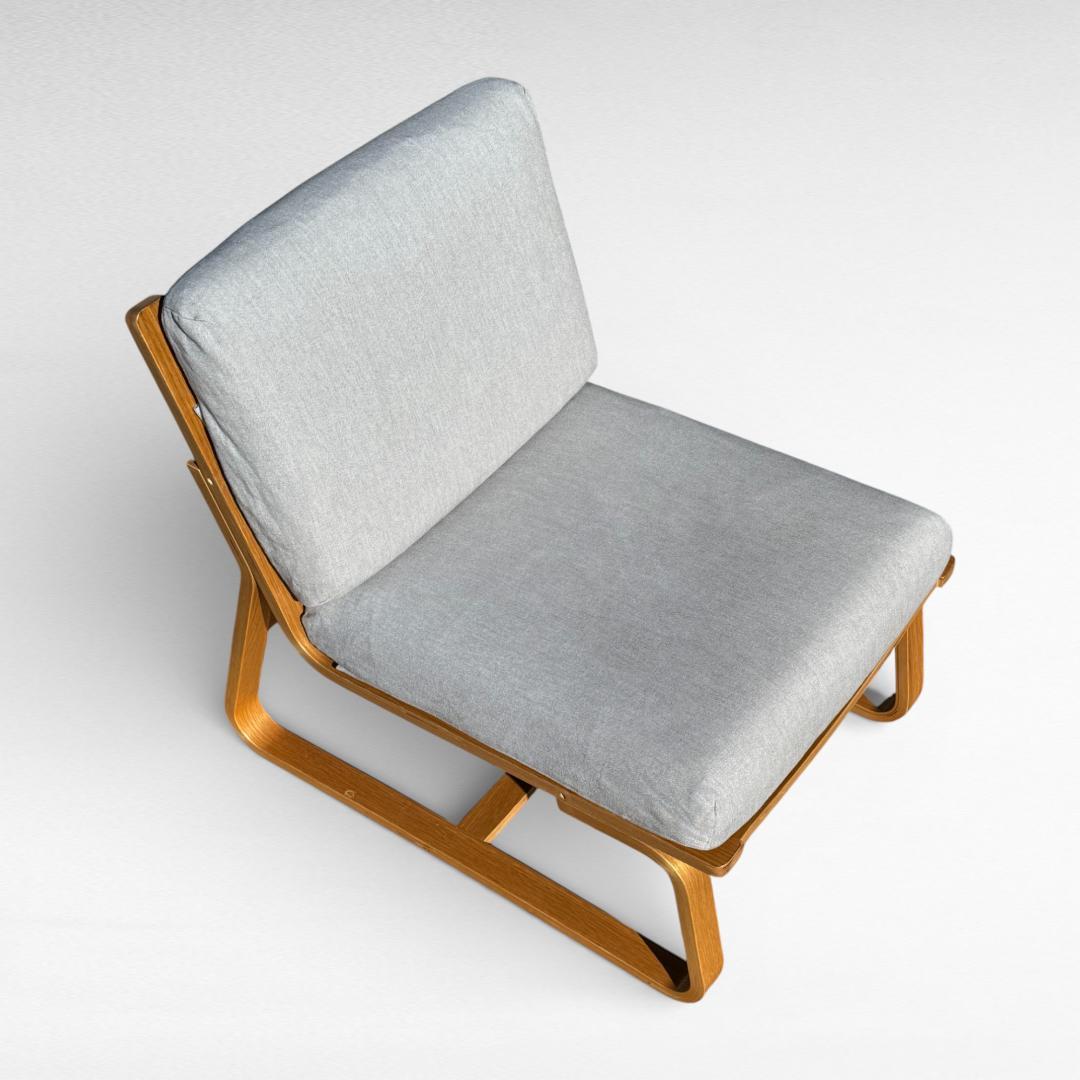 無印良品 ソファチェア オーク材 デニムカバー