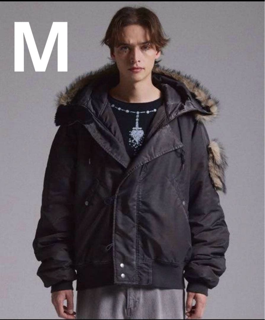 【GRANCY】ファーポケットデザインフェードN2Bジャケット　ブラック