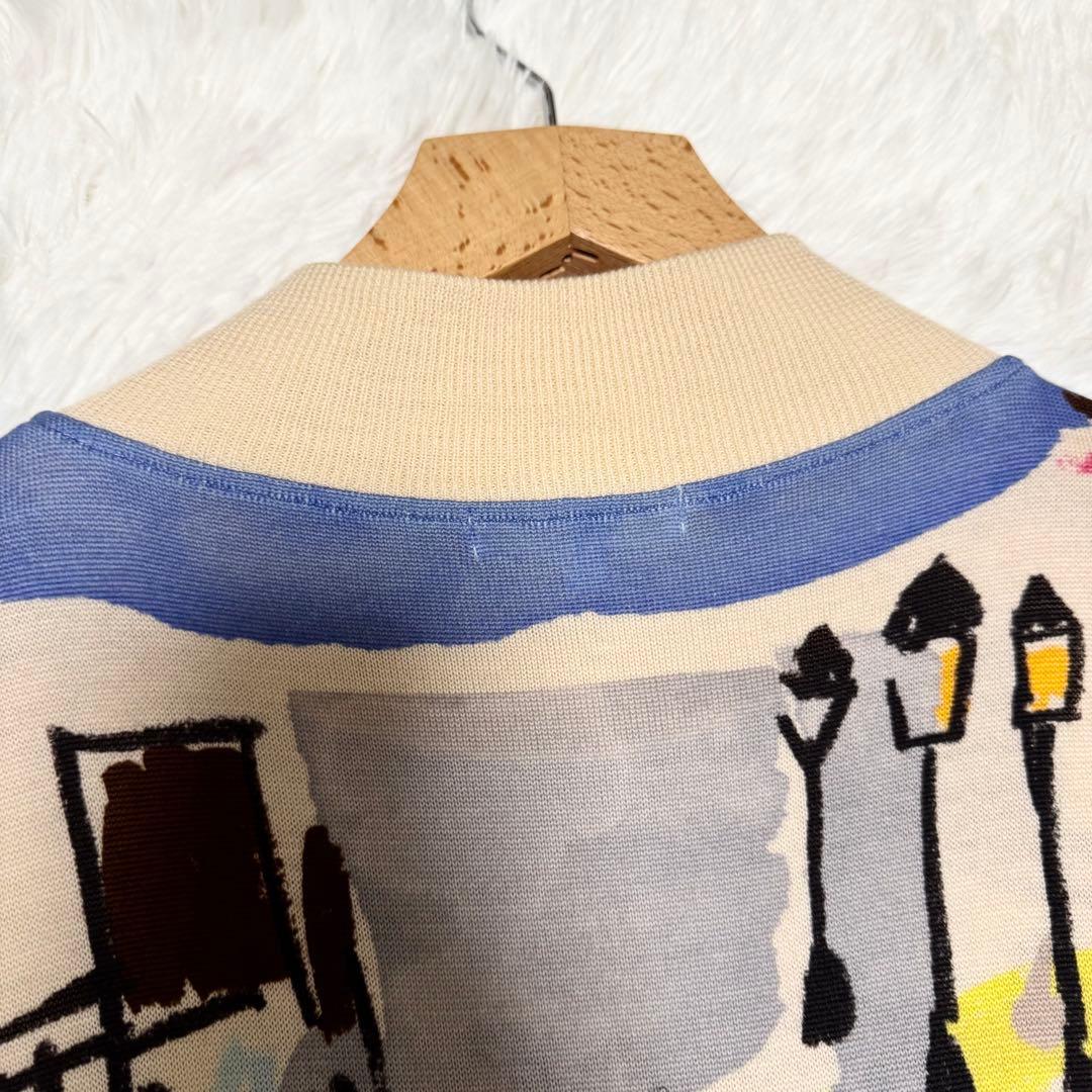 良品✨レオナールスポーツ ニットワンピース 42 ウール100 総柄 上品 希少