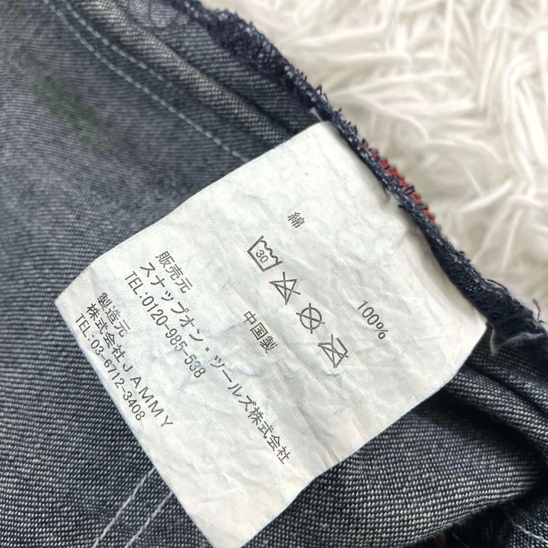 Snap-on　stp　ツナギ　デニム　機能的　ベルトループ　ダブルジップ　M