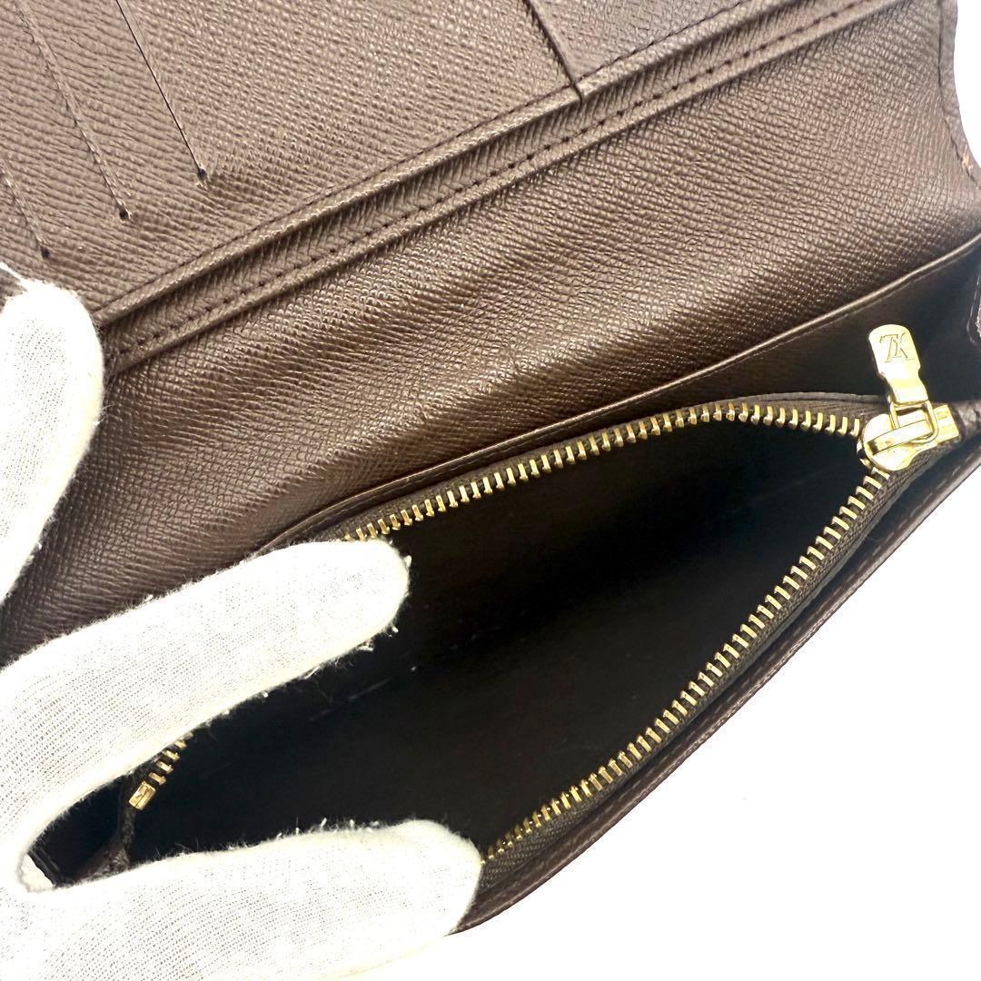 【極上美品】ルイヴィトン ポルトフォイユ ブラザ 折り財布 ダミエ エベヌ