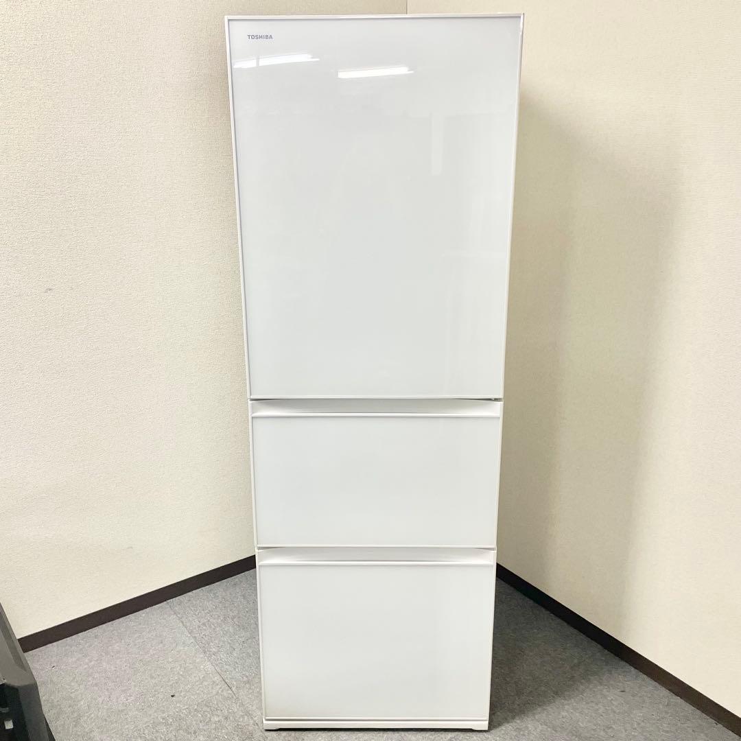 20年製 東芝 363L 3ドア 冷蔵庫 GR-S36SXV(EW)