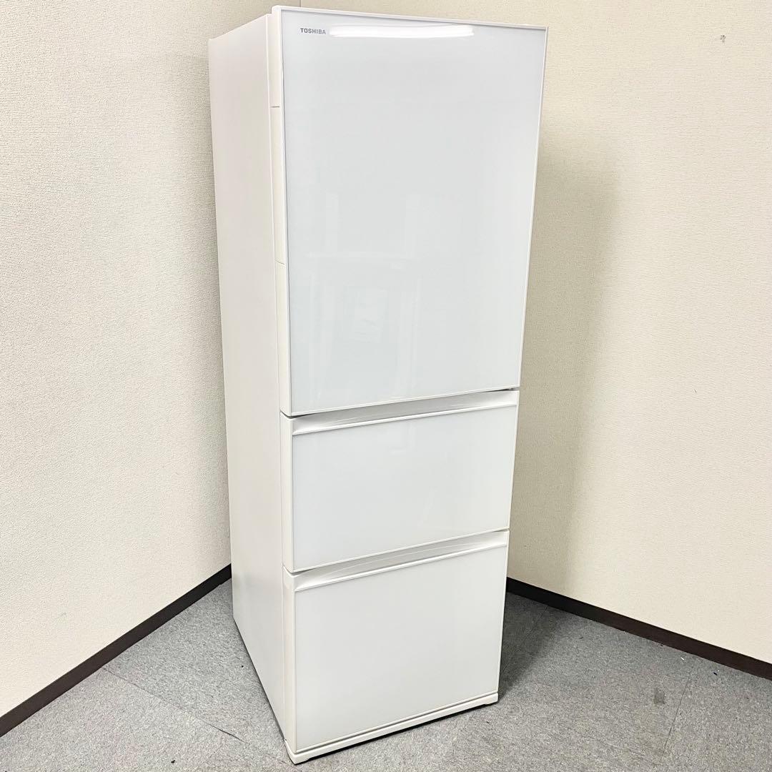 20年製 東芝 363L 3ドア 冷蔵庫 GR-S36SXV(EW)