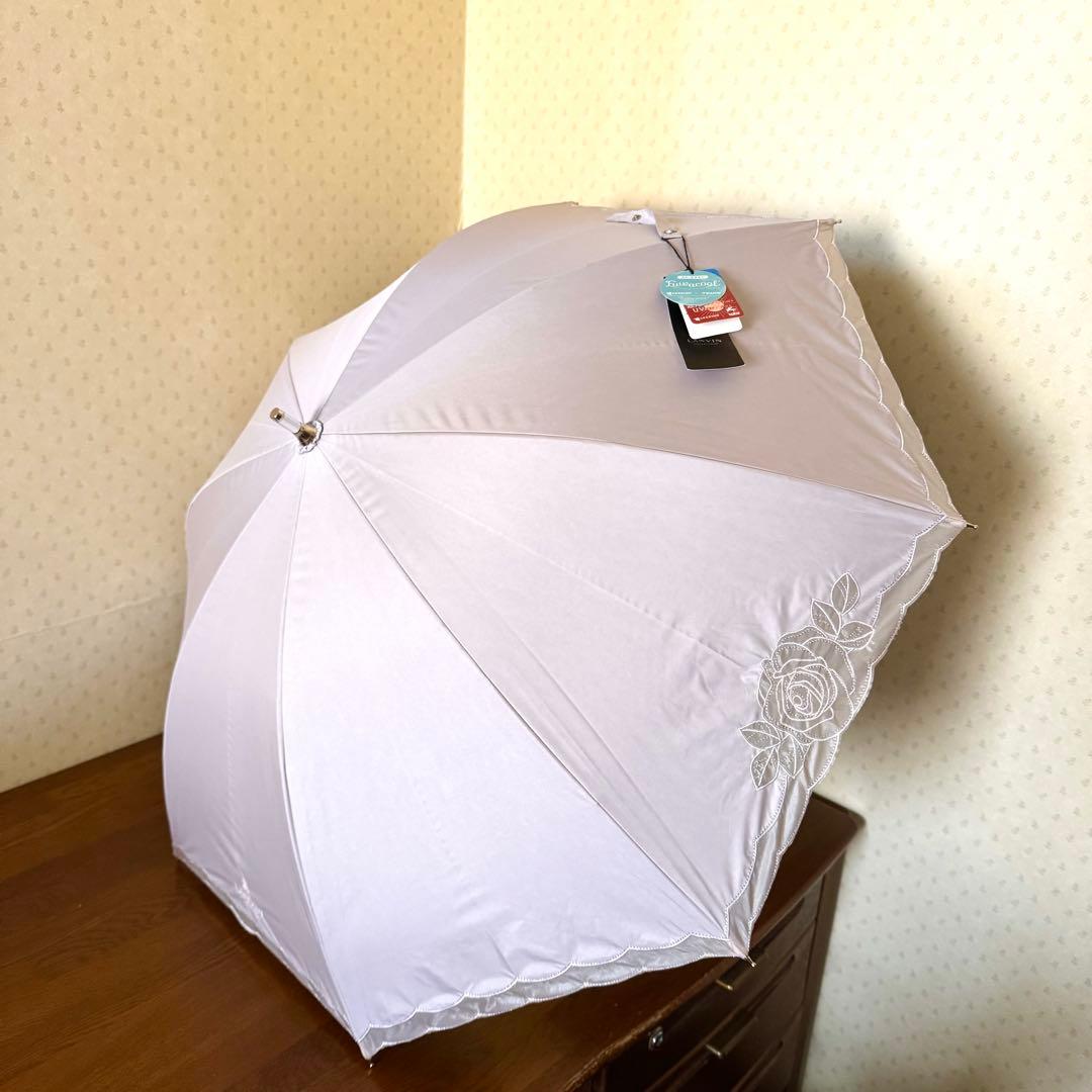 ★新品★ランバンコレクション　晴雨兼用日傘　１級遮光　軽量　フワクール　バラ